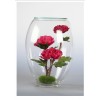 牡丹干花艺术品（不凋花）- 珍品类，规格 34x24，桌摆、玻璃腰鼓造型-3朵